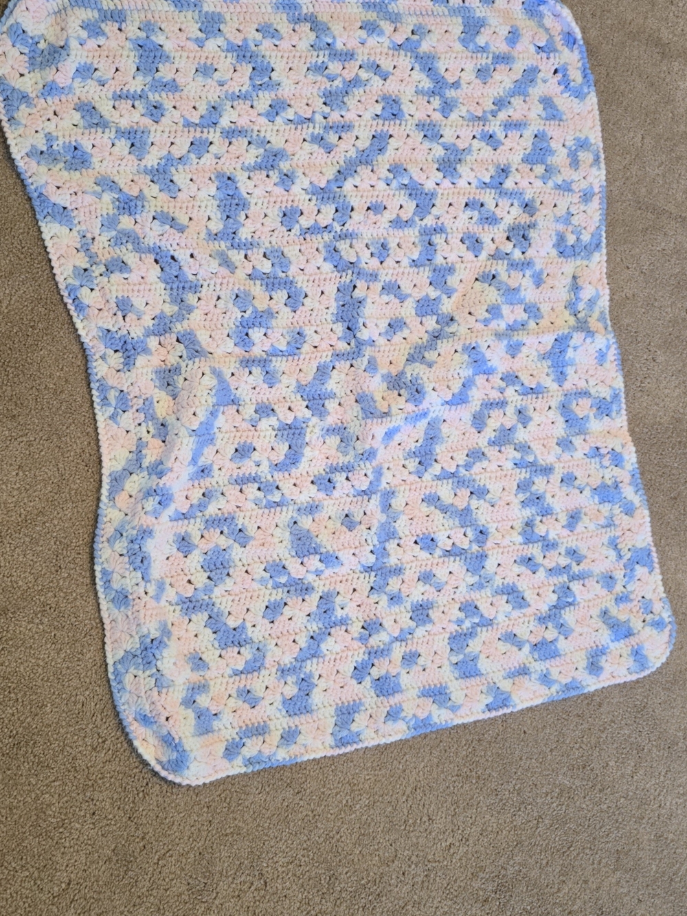 Handmade Pastel Crochet Nursery Blanket